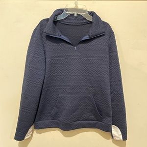 Navy blue patterned quarter zip